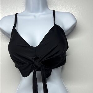 Black Tie-Front swimwear Top women’s Sz XL, swimsuit top,